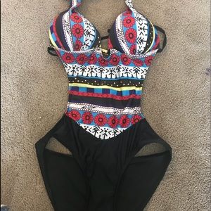 Backless one piece padded swimming suit $20 obo
